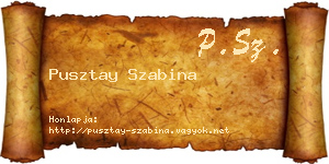 Pusztay Szabina névjegykártya